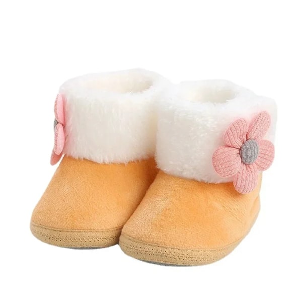 Newborn Baby Girls Pojkar Soft Booties Solid Pompom Snow Boots Inf F17621-KH 13-18 Months