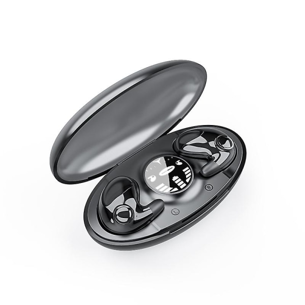 Trådlöst Bluetooth headset Lpx5 Vattentätt 5.3 Compact Noise Reduction Digital Display (bl QQQ svart