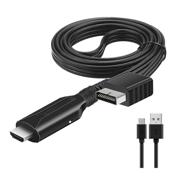 Wiistar för PS2 till HDMI-kompatibel Audio Video Converter Adapter svart