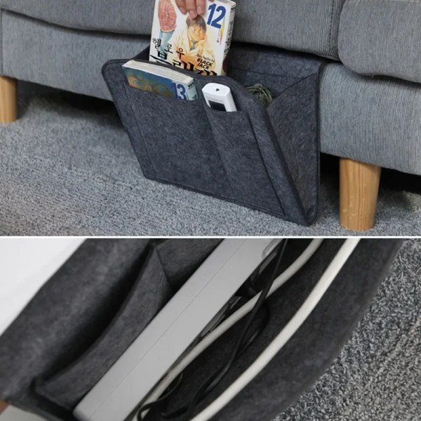 Kreativ filt sängförvaring hängande väska hem sängficka eller Middle Gray