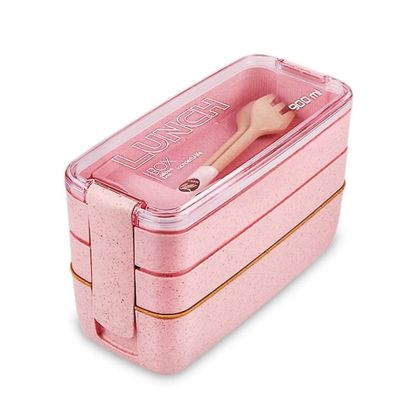 Wheat Straw Lunch Box Student Lunch Box Multilayer Bento Box Pla
