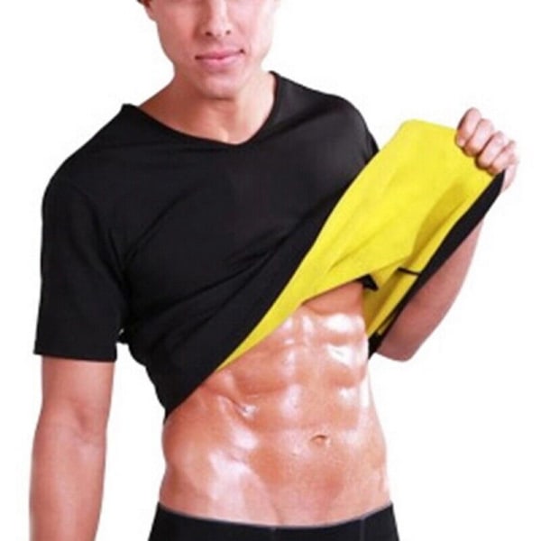 Herr Neopren Bastuväst Sweat Shirt Fat Body Shaper GYM Training Top Väst S