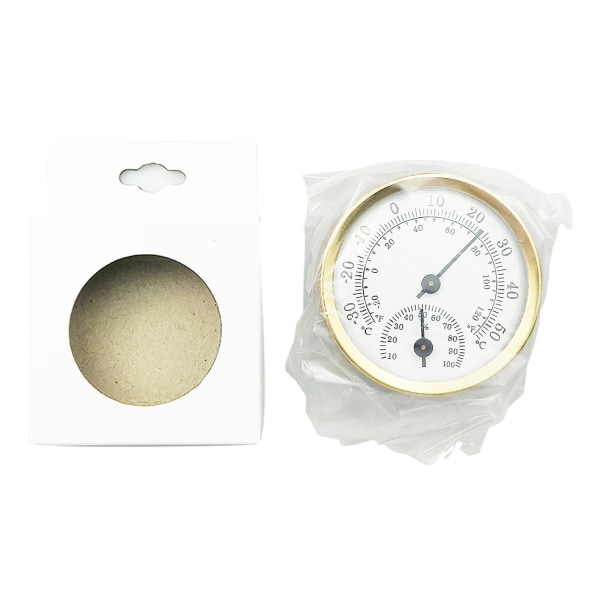 Mini Dial Typ Termometer Hygrometer Guld/Blandad Färg Thermo-hygrometer Bastu guld