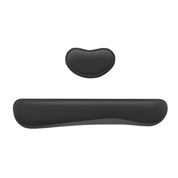 Tangentbord Handledsstödsdyna Mus Gel Handledsstöd Kudde Memory Foam Set svart