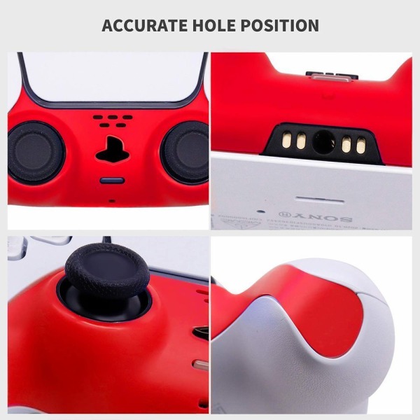 Dekorativ remsa för PS5-kontrollerhandtag gamepad Frontklämma cover Red