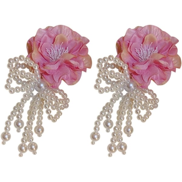 1 par Flower Statement örhängen Big Flower Pearl Tofs Dangle