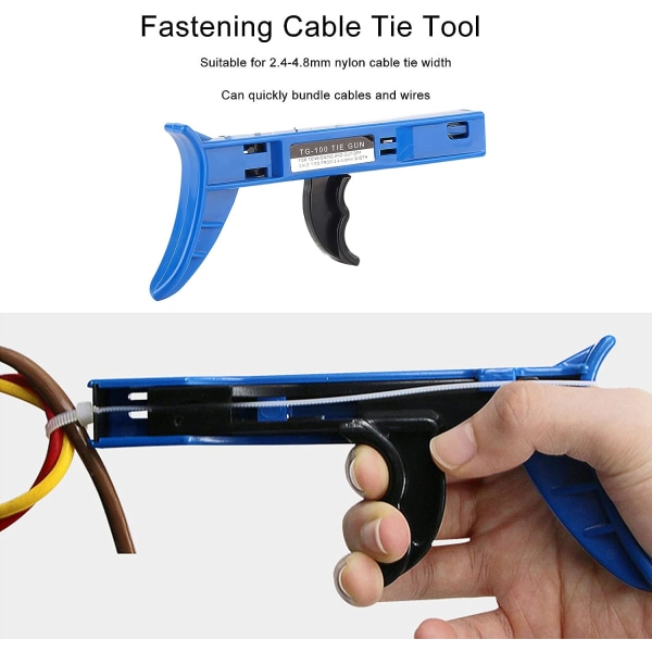 Flush Cut Zip Tie Gun med plasthandtag för nylon buntbandsfäste buntbandsverktyg buntbandspistol blå