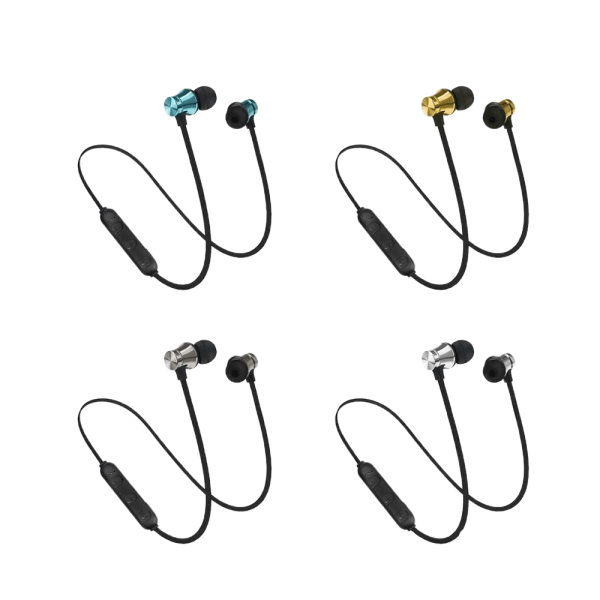 Magnetiska Bluetooth hörlurar Trådlösa hörlurar In Ear Universal Alla enheter Blue