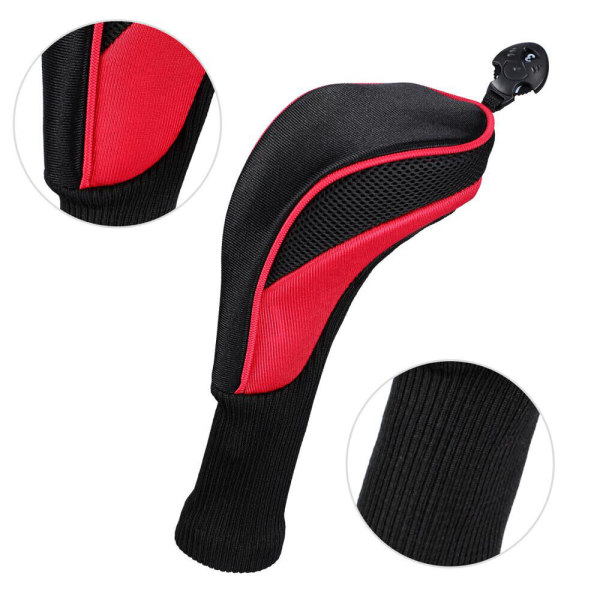 3st Golf Club Head Cover Set Driver 1 3 5 Fairway Wood Headcover Long Neck Red