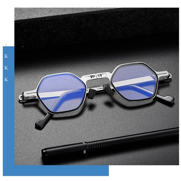 Bärbara läsglasögon med anti-blått ljus Vikbara läsglasögon med case Strength 2.0X