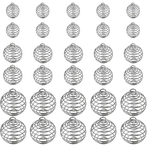 Spiral Bead Cages Silver Plated Pendants Necklace Cage for Jewelry Making Crafting Findings 3