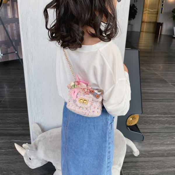 Liten flicka handväska mini axelväska plånbok budväska för barn småbarn flicka Pink Bunny