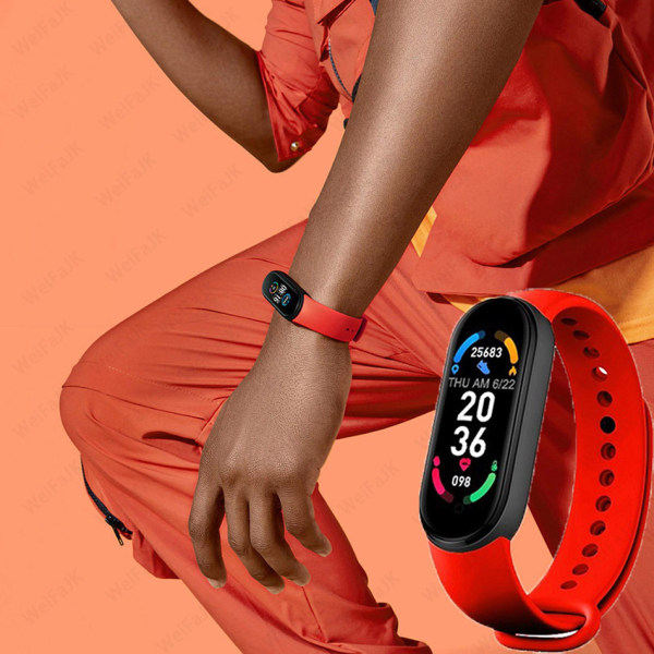 Smartklockor Armband Fitness Tracker Meddelandepåminnelse Stegräknare Smartwatch Red