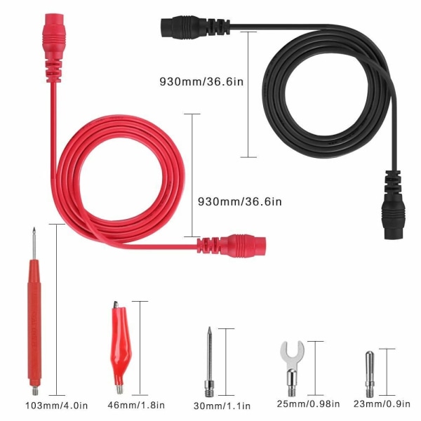 Multimeter Sond Testsladdar Digital Multi Meter Nålspets Tester Kabel Universal röd