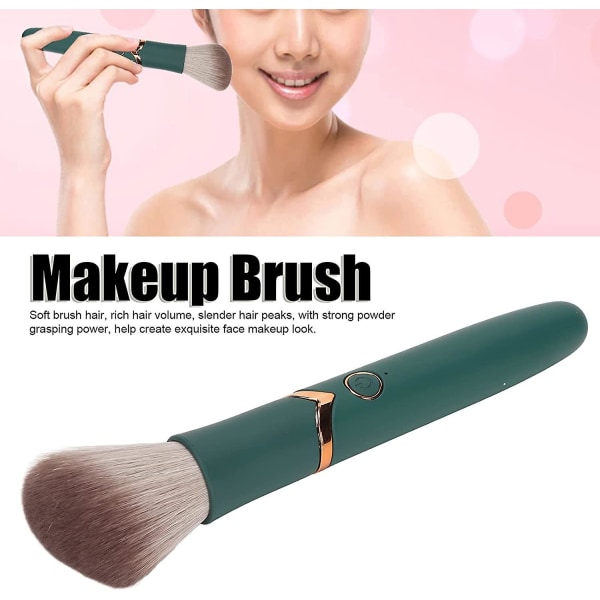 Fungerar med Foundation Electric Makeup Brush Uppladdningsbar Concealer eller Blush 10-hastighets vibrerande massageborste green