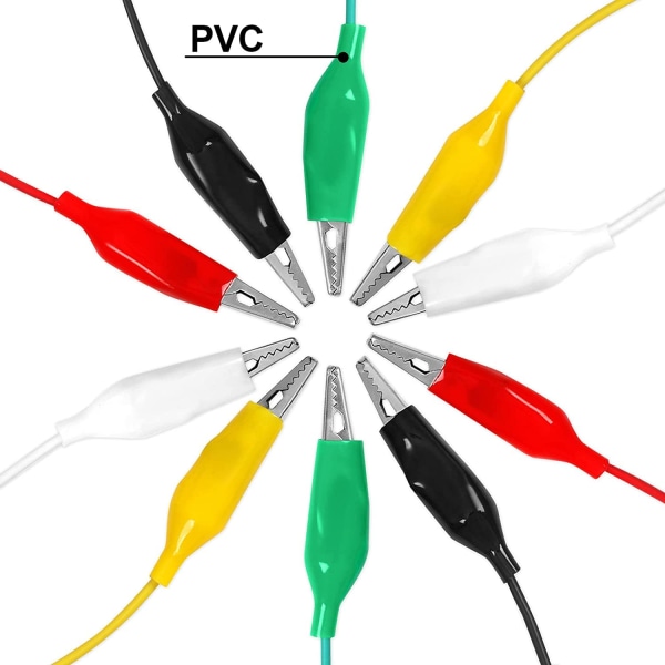 20 st Alligator klämmor Elektriska 5-färg 215 tum Testledningar med 40 Pack