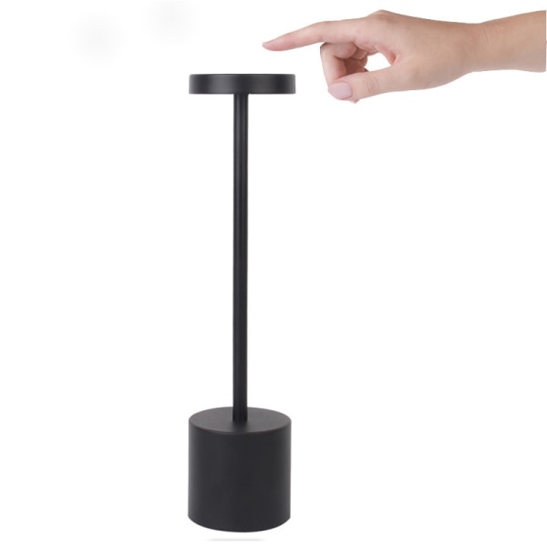 Metall LED-bordslampa dimbar uppladdningsbar touch-skrivbordslampa sänglampa bar nattlampa Black