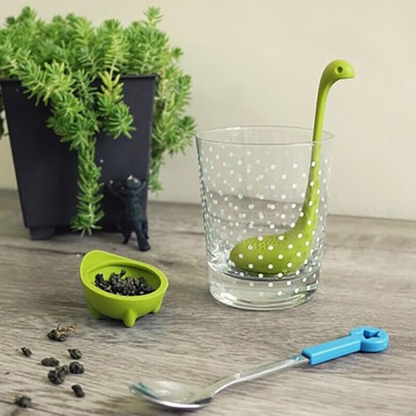 2 st Loch Ness Monster teinfuser siltefilter återanvändbar tekanna Green