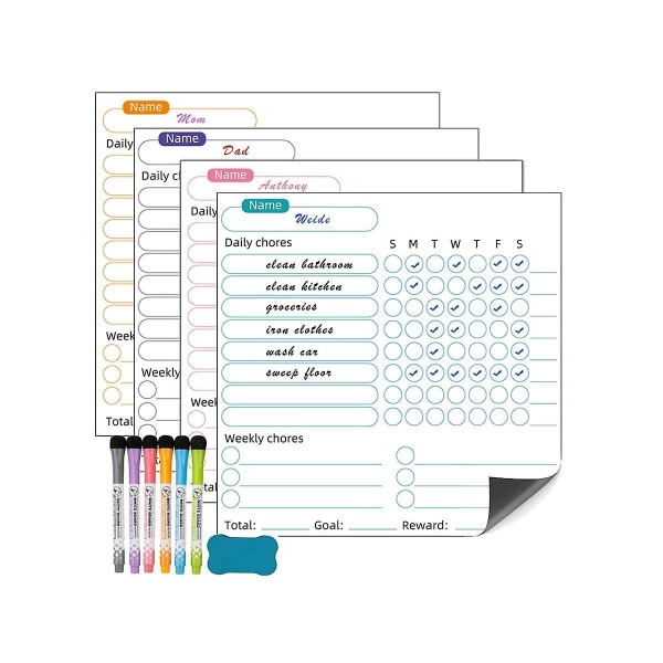 Dry Erase Chore Chart - 4 st Dry Erase Behavior Charts And 6 Co