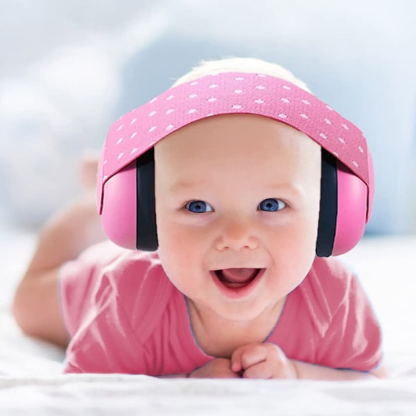 Barn Barn Baby Vikbara hörselskydd Noise Reduction Protectors Justerbara Pink