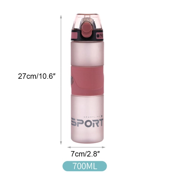 Läcksäker Sports Bottle Gym 700ml Resehalm med handtag BPA-fri present NYHET Pink