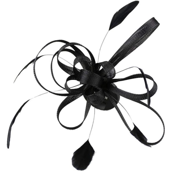 Fascinator hårklämma dam Fascinators blomma cocktail huvudbonad Black