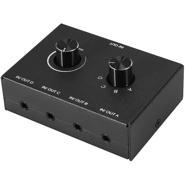 4 Ports Audio Switch, 3,5 mm Audio Switcher, Stereo Aux Audio Sele