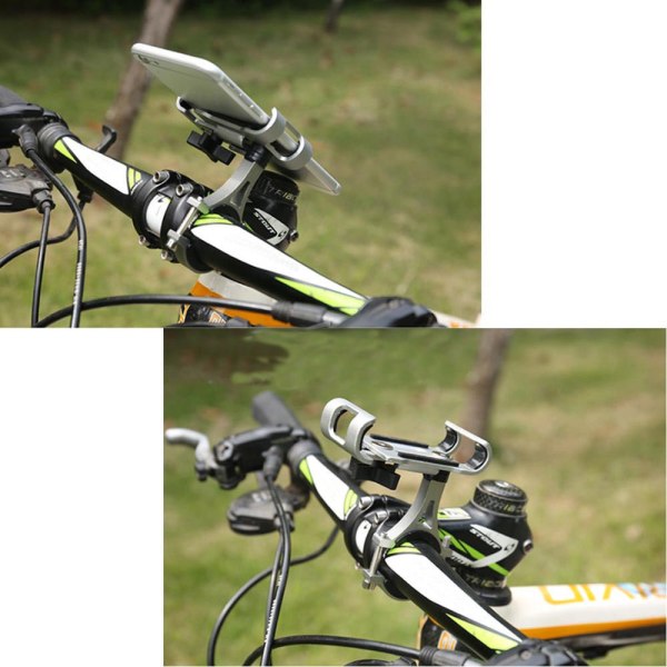 Mobiltelefonhållare cykelstyre stöd montering fäste för motorcykel cykel Silver