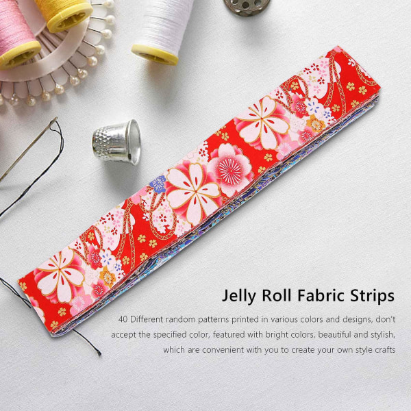 40 st Jelly Roll Tyg Quiltning Remsor Diy Sömnad Hantverk 6.5x50