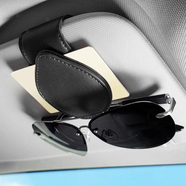 Solglasögonhållare Organizer Väska Bil Visir Solglasögon Clip för Pen Portable Black