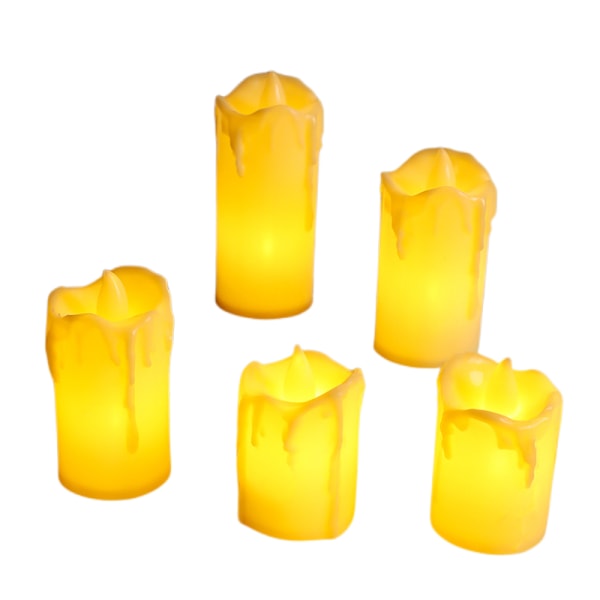 3st Flamlösa LED värmeljus Ljus Flimrande Bröllopsinredning Batteridriven gul