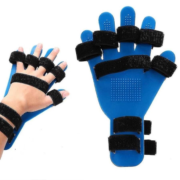 Hand Handled Finger Ortotics Extended Typ Gripbräda för stroke Hemiplegia Splint Training Support Corrector Board blå