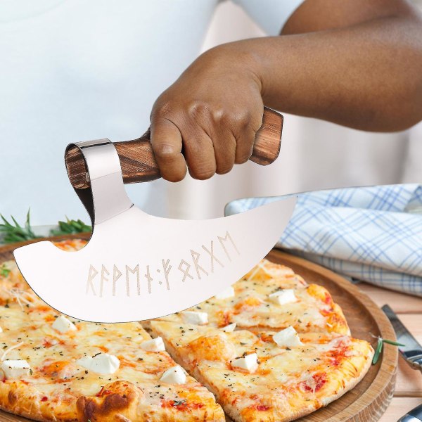 Creative New Viking Pizza Yxa - Intage träskaft med slida Multipurpose 14/22cm 14cm