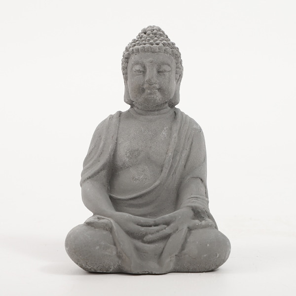 Akvarium Buddha staty akvarium prydnader Forntida små sittande Buddah statyer Sandsten grå