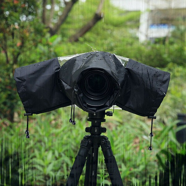Slitstarkt kamera vattentätt cover för DSLR kameraskydd Regnrock cover svart