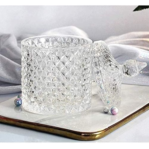 Dekorativ kristallgodisburk med lock glasburk söt mat snacks glasbehållare med lock 1