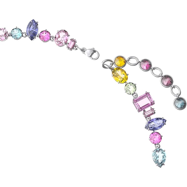 Gema Halsband Del av Gema Collection Justerbart med flerfärgade kristaller i blandade klassiska snitt på en rhodiumfinish flerfärgad