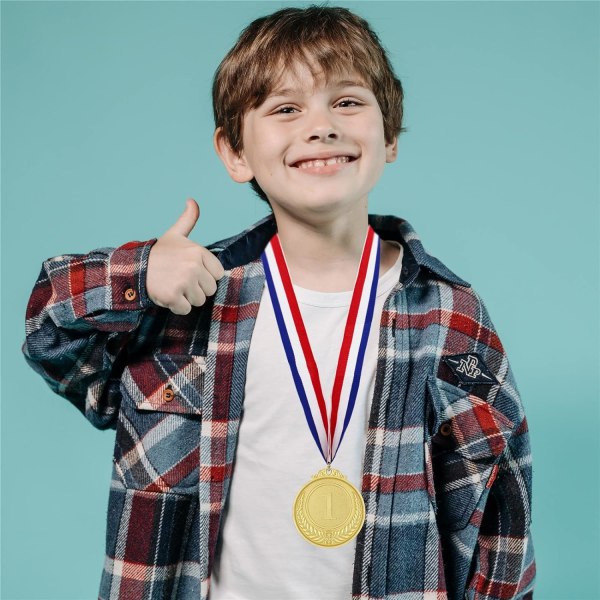 Medaljer för barn 12 bitar Metallmedalj Guld Sliver Brons Vinn 12 Pack Gold Medals