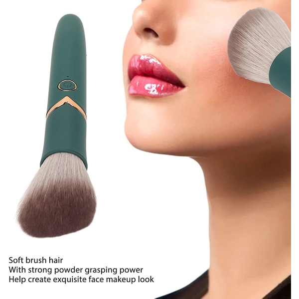 Fungerar med Foundation Electric Makeup Brush Uppladdningsbar Concealer eller Blush 10-hastighets vibrerande massageborste green