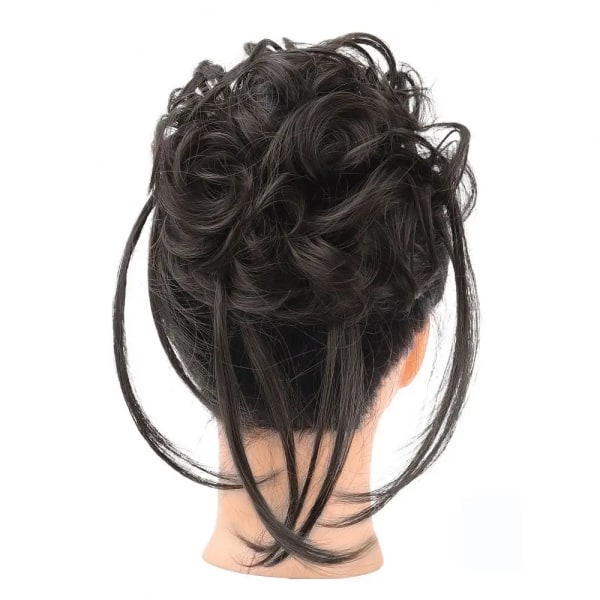 Syntetisk Messy Bun Curls Band Falskt Hårstycke Peruk Kvinnor Donut SW205-4