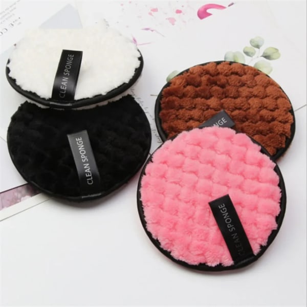 1PC Återanvändbara Makeup Remover Pads Bomullsservetter Mikrofiber Kosmetik Pineapple Brown