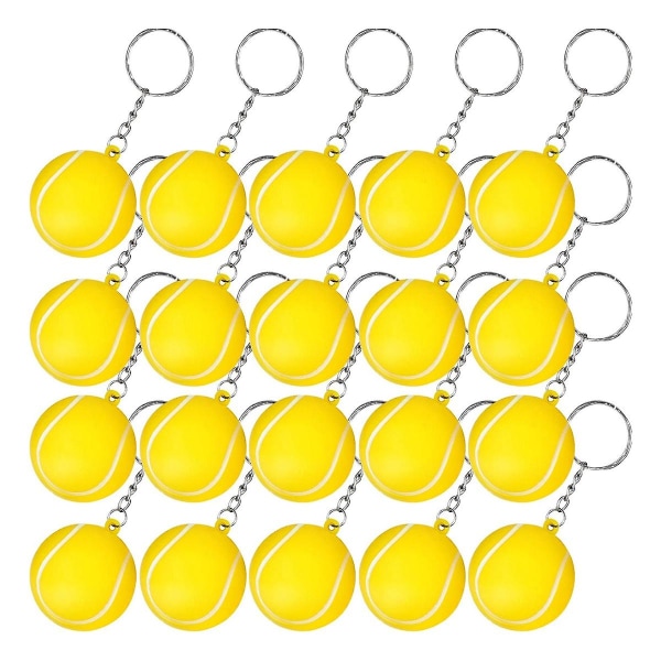 20-pack tennisboll gula nyckelringar för festfavoriter, sport Sou