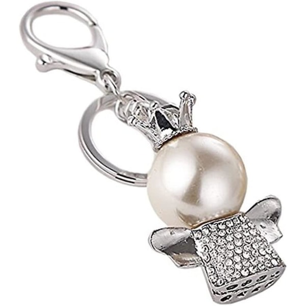 Charm Pearl Little Angel Nyckelring Legering Diamant Nyckelring Väska Bil