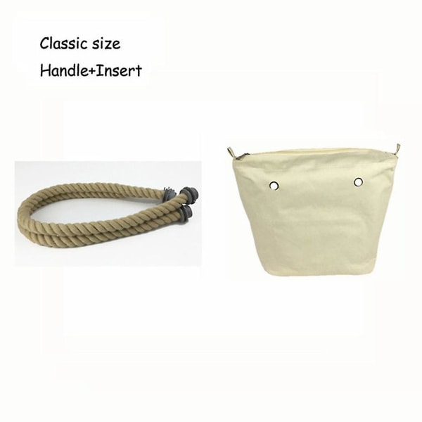 65 cm klassiskt minirephandtag med canvasinsats Vattentätt väska band för Obag väska Kvinnlig handväska Tillbehör Multifunktion Khaki