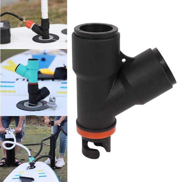 Nflatable Paddleboard Pump Adapter Dual Head för Stand up Paddle Board Black