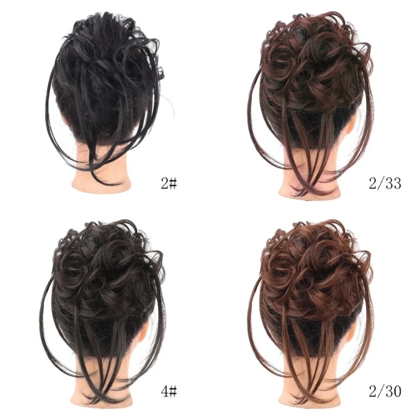 Syntetisk Messy Bun Curls Band Falskt Hår Peruker Kvinnor Donut SW205-18H613