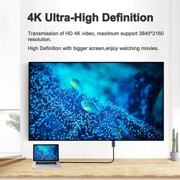 Usb C till adapter 4k 60hz kabeladapter för 3 kompatibel för Andr