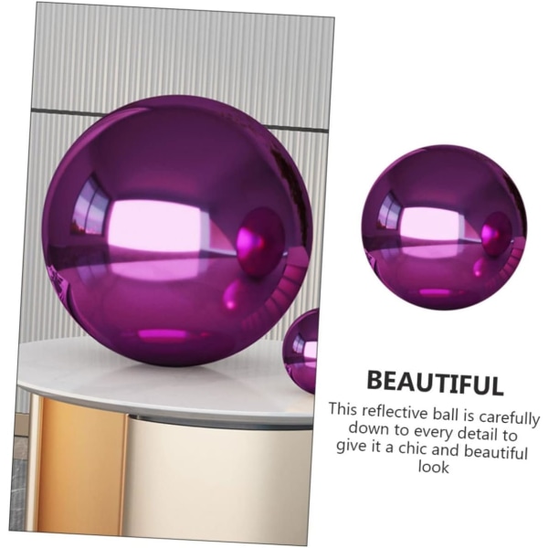 Trädgård Reflekterande Boll Spegel Trim Färgglad Dekor Utomhus Dekora Purple 15x15cm