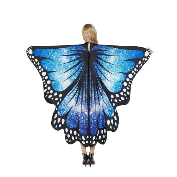 Vuxna Starry Fairy Butterfly Wings Party Cosplay Sjal Klä UPP Scenkostym Blue Star