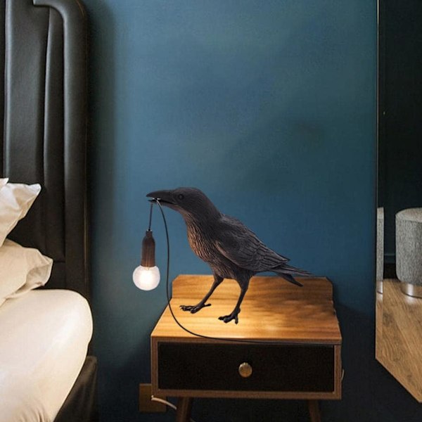 Raven Decor Kråka Lampa Fågel Bordslampa Kreativ Djur Styling Lig